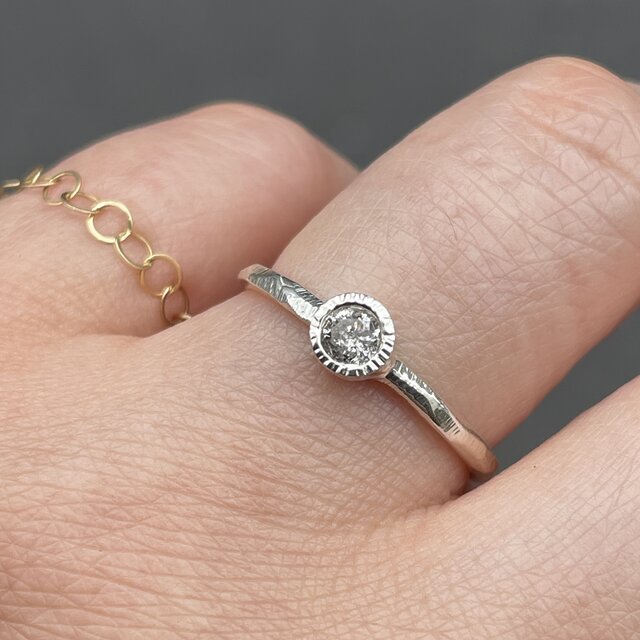 Sterling クリスタル　ソルト＆ペッパー　silver AQUA SILVER】スターペンダント（カットアズキシルバーチェーン）