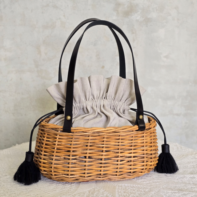 アラログのかごバッグ 〜リネン巾着付き〜 | iichi 日々の暮らしを