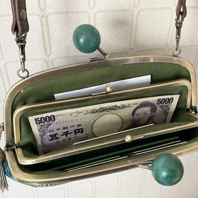 SAFECO フランス生地 ジャガード がま口お財布バッグ | iichi