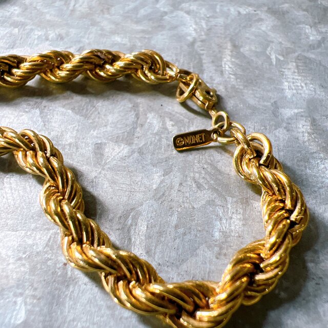 NM50-【 MONET 】モネ・ヴィンテージネックレス 1980s Gold Tone