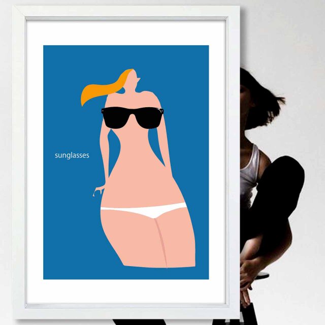 サングラス　送料無料 　イラスト　たのしくなるお部屋へ　ポスター　アートポスター　アートsei検索新着順　3477