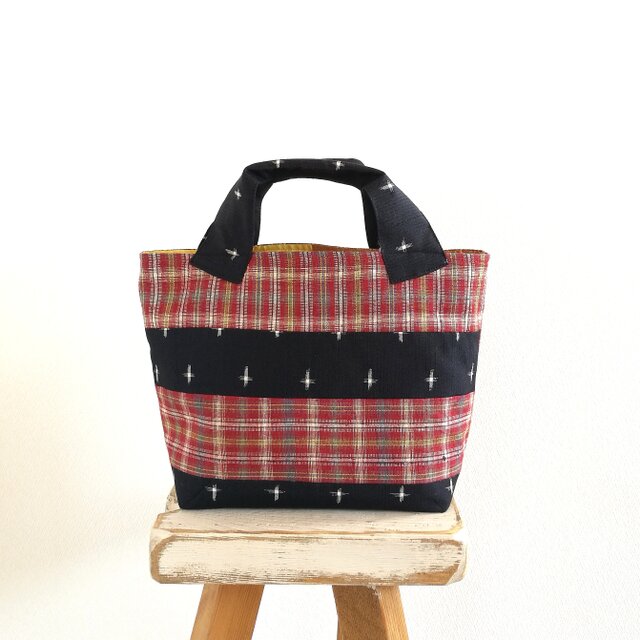 紬のトートバッグ