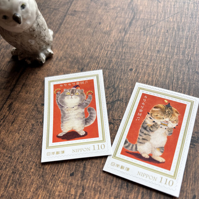 とりのこ切手『カリカリ楽団・ハモニカ&すず』