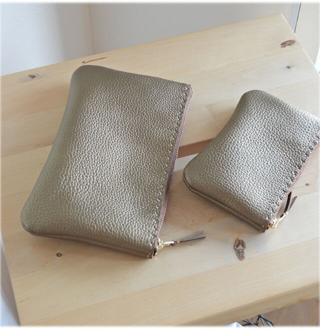 ジップポーチ　カッパー　Lサイズ