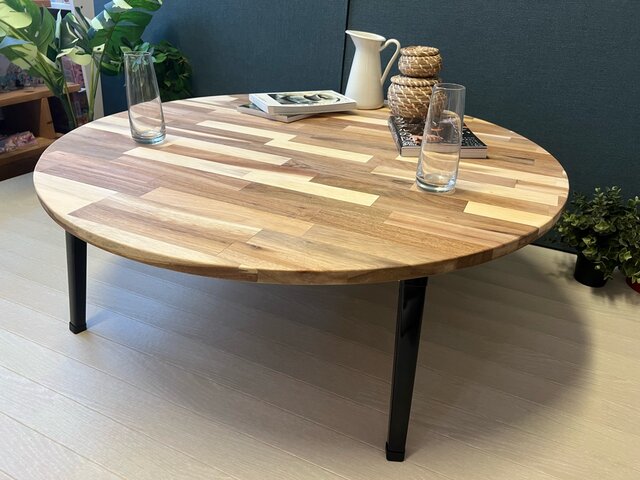 送料無料】 ローテーブル 丸形 90cm アカシア 折りたたみ脚 改 | iichi