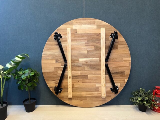 送料無料】 ローテーブル 丸形 90cm アカシア 折りたたみ脚 改