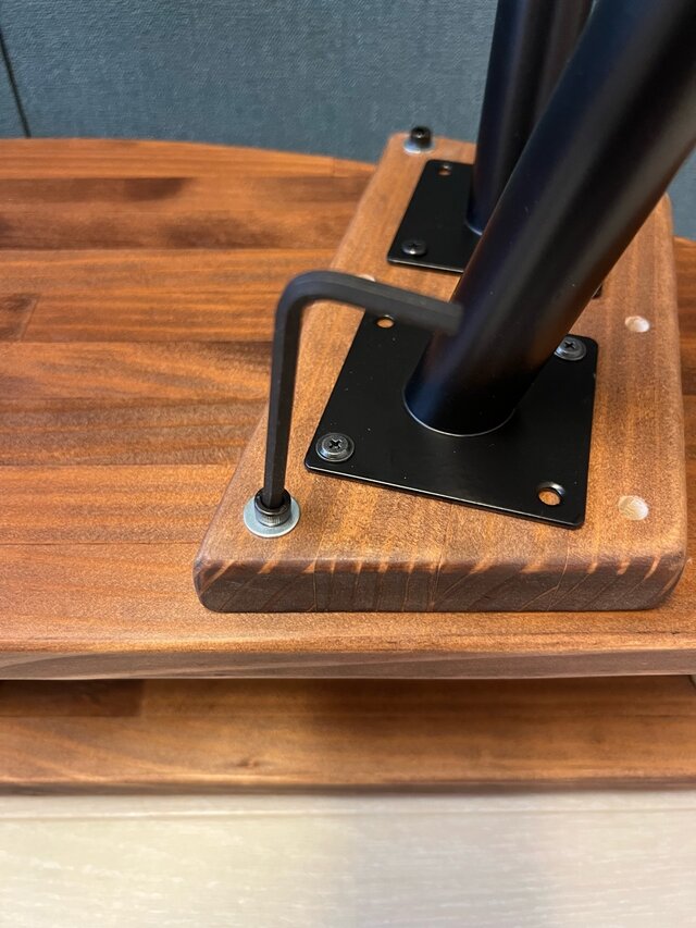 送料無料】 テーブル 三日月形 90cm パイン ウォルナット アイアン