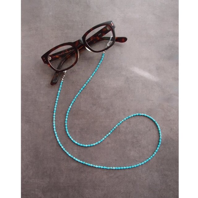 keico ネックレス　グラスコード Glasses Code】Magnesite Turquoise / 2way グラスコード
