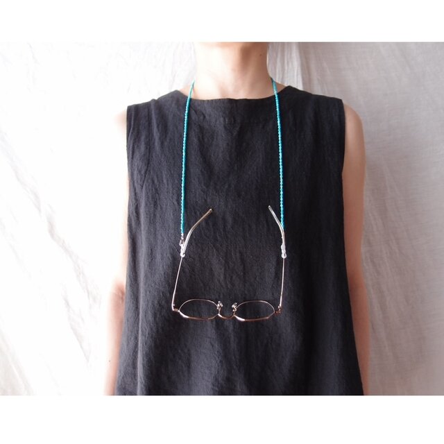 keico ネックレス　グラスコード Glasses Code】Magnesite Turquoise / 2way グラスコード