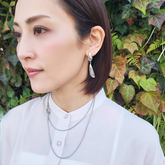 五月雨のピアス☆サージカルステンレス・イヤリング可・3色あり