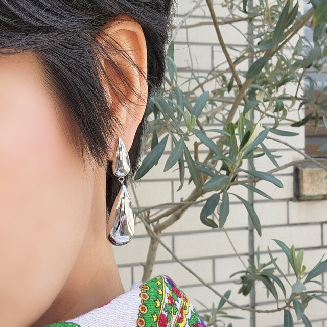 五月雨のピアス☆サージカルステンレス・イヤリング可・3色あり