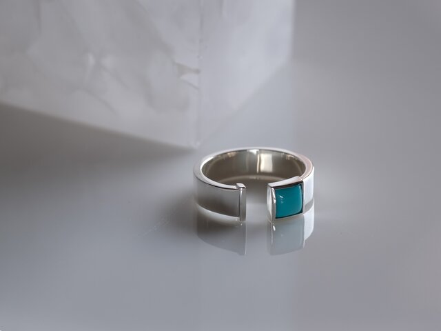 【数量限定】 turquoise square ターコイズスクエアオープンリング ring open アクセサリー