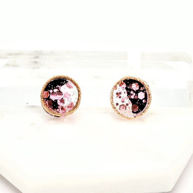 春色の漆のピアスイヤリング【2171】