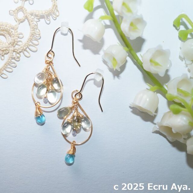 *若葉そよぐ*レモンクォーツなどの爽やかなピアス