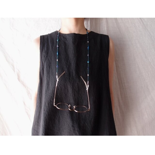 Glasses Code】BlueGreen / 2way グラスコード ネックレス兼用（眼鏡