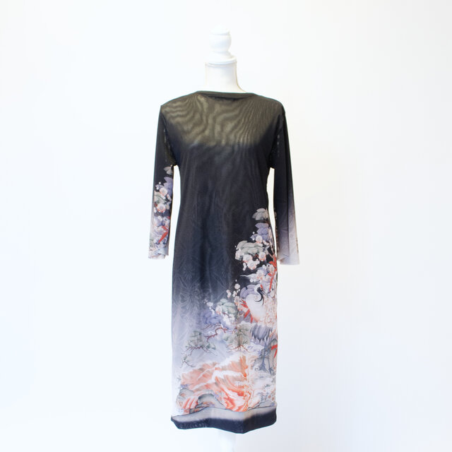 【完成品】O6 波間の向こう 鶴松梅 ワンピース