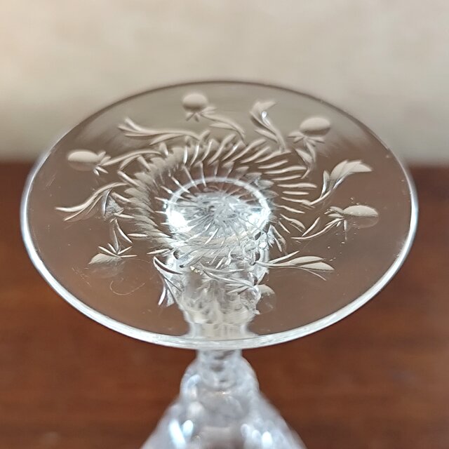 アンティーク Thomas Webb＆Sons 細かくて強い植物文リキュール