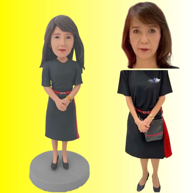 オーダーメイド 似顔絵 フィギュア 女性|写真 から フィギュア|自分の人形を作る|名入れギフト 友達 誕生日 昇進