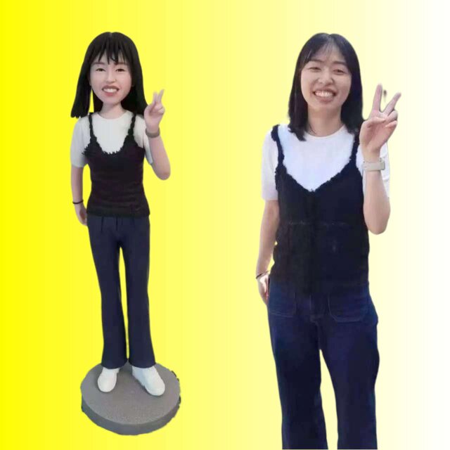 オーダーメイド 似顔絵 フィギュア 女性|写真 から フィギュア|自分の人形を作る|名入れギフト 友達 誕生日 昇進