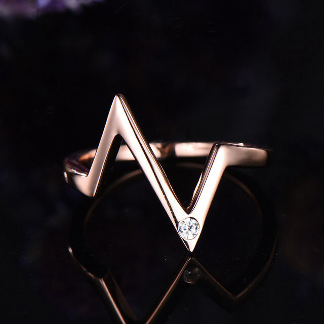 925 スターリング シルバー リング モアッサナイト リング ジグザグ ライトニング ボルト リング 指輪