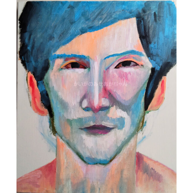 38×46㎝「トラックドライバーの肖像」F8・原画・油彩