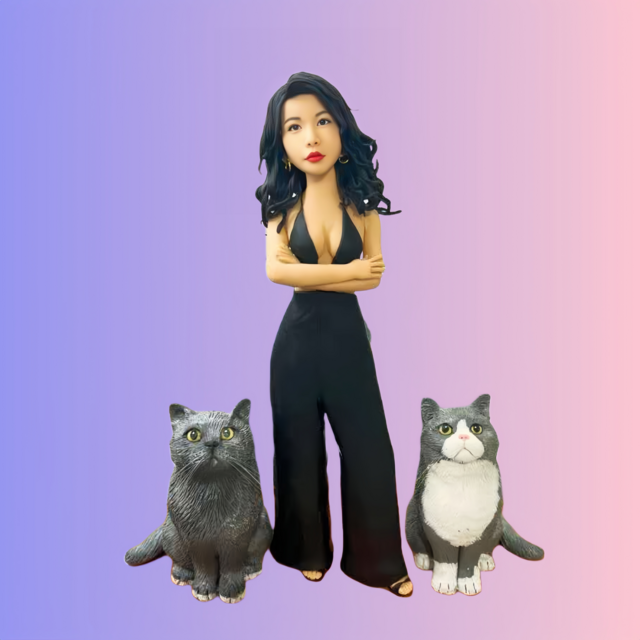 オーダーメイド 似顔絵 フィギュア 女性|写真 から フィギュア|自分の人形を作る|名入れギフト 友達 誕生日 昇進