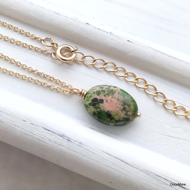 【現品限り】インプレッションのペンダント（緑系）