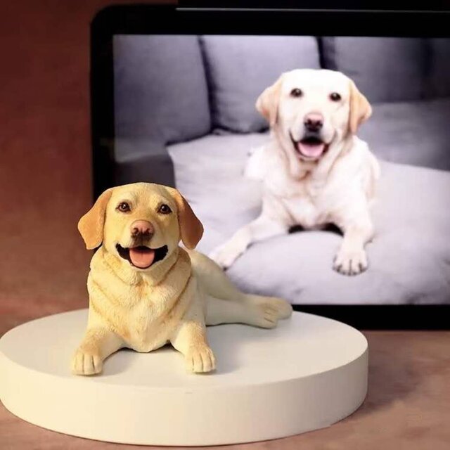 【受注作製】ペットギフト うちの子 写真入り 犬人形 フィギュア、名入れ 愛犬 肖像画 似顔絵❤ペットロス、誕生日、記念日