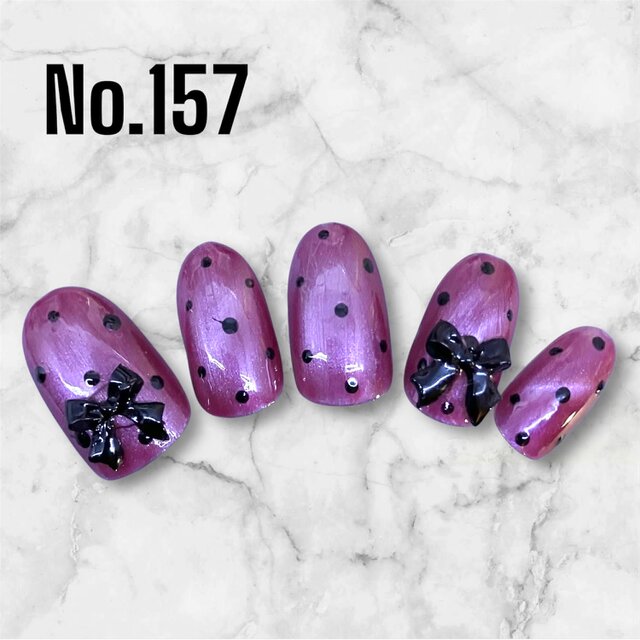 リボン ドット キラキラ ネイルチップ ハンドメイド 【公式通販】