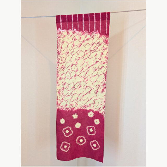 手絞り染色のデザイン手拭い～綿素材で長めの便利なサイズ　　　　　　　　　　　　　　　　　　　　　　　　　　　　　　　　　　　 　