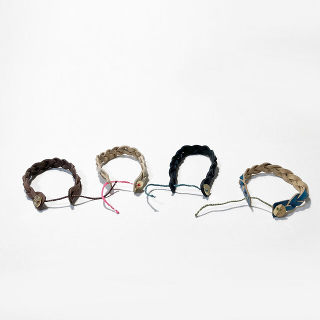 【カスタマイズ可能】編みレザーのブレスレット