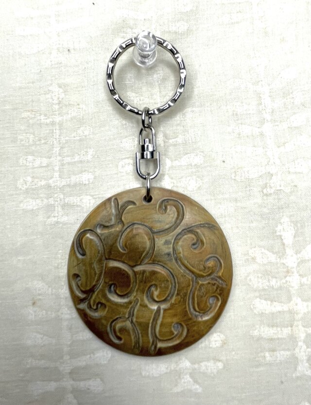 水牛角のキーホルダー(キーリング)7Ｋ