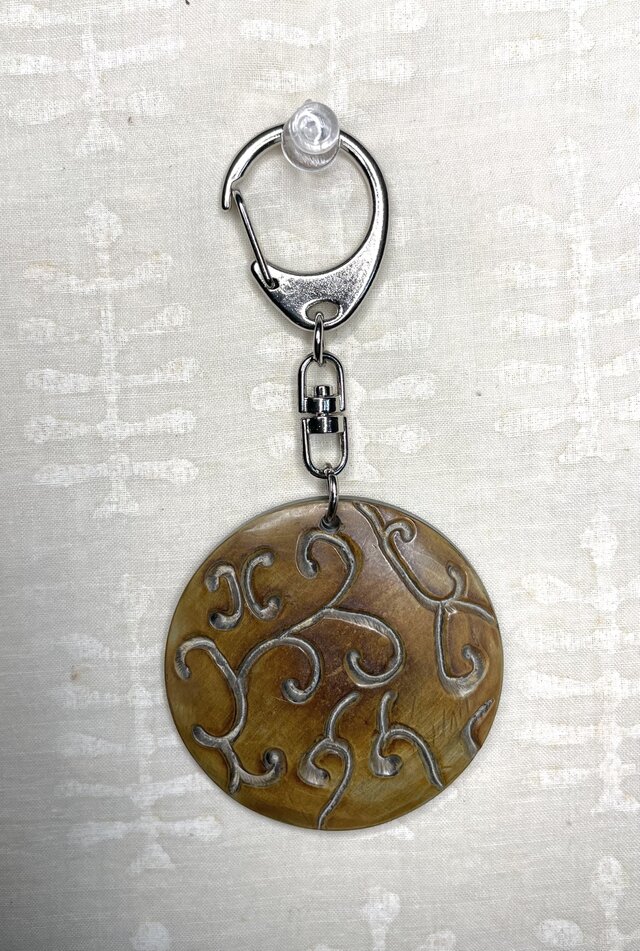 水牛角のキーホルダー(ナスカン)7N