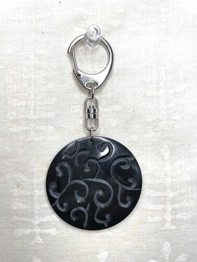 水牛角のキーホルダー(ナスカン)8N