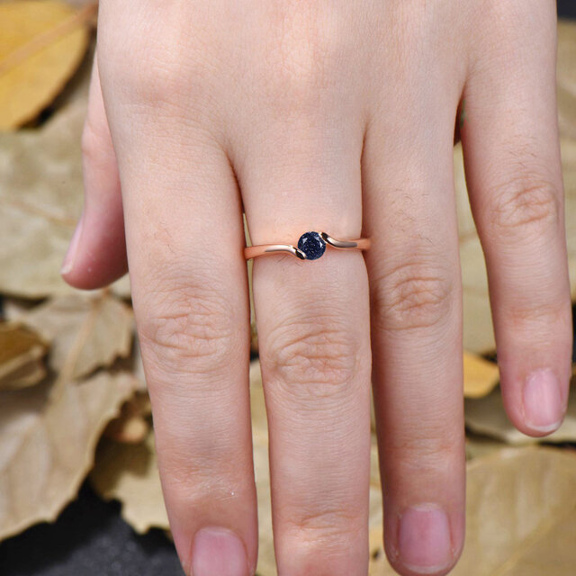 ギャラクシー ブルー サンドストーン リング ブルー ジェムストーン