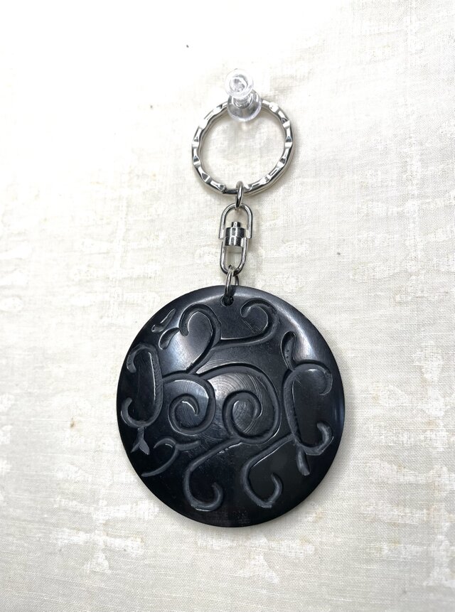 水牛角のキーホルダー(キーリング)8Ｋ