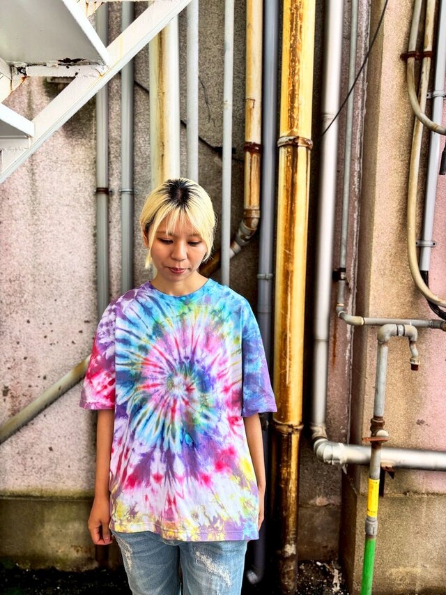 タイダイページ タイダイ ビッグシルエット Tシャツ Mサイズ カラフル