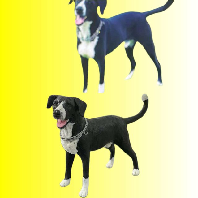 【受注作製】ペットギフト うちの子 写真入り 犬人形 フィギュア、名入れ 愛犬 肖像画 似顔絵❤ペットロス、誕生日、記念日