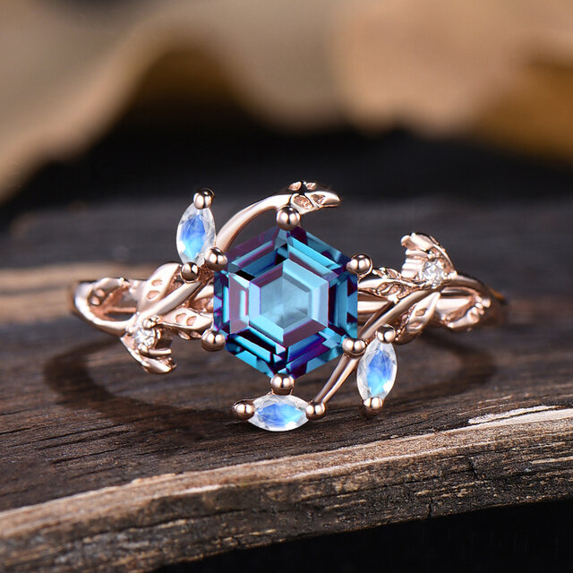 ラボグロウン アレキサンドライトS925リング 6月誕生石 ラボ