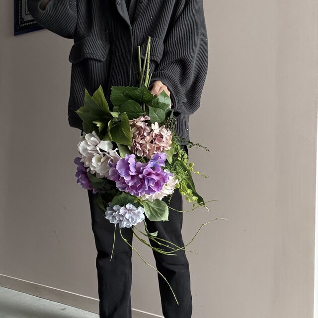 母の日にも》丁度いい50~70cm！旬のアジサイ！花は、紫+ピンク+水色