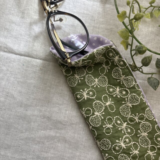 草様専用です！刺繍生地のメガネケース ハンドメイド