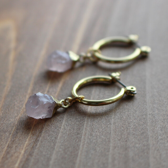 8種類の天然石から選べる✨フープピアス（イヤリング）＆チャーム