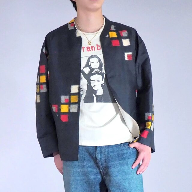 値下げ】着物リメイク 絣 古布 リバーシブル ジャケット