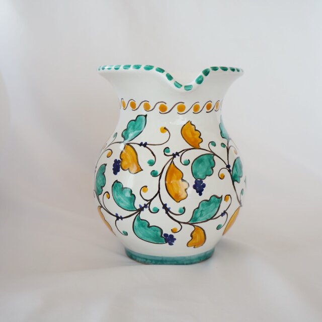 水差し ジャグ 16cm 1000ml BRC007 草花模様 マヨリカ焼き フラワー