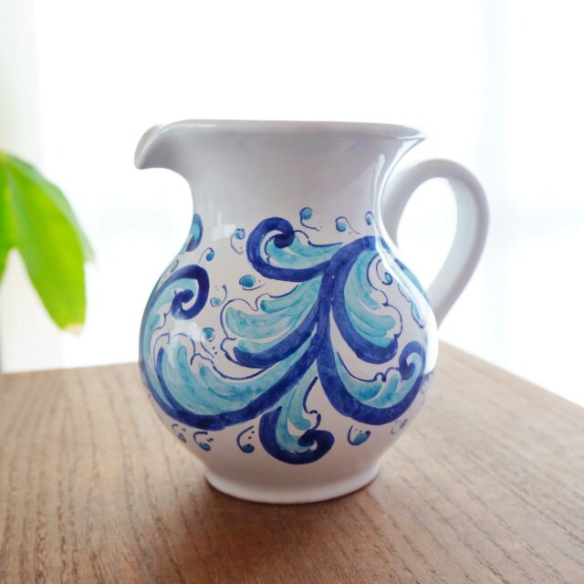 水差し ジャグ　16cm 1000mL BRC009  マヨリカ焼き フラワーベース ピッチャー