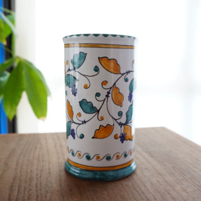 キッチンツールスタンド CAN020 マヨリカ焼き イタリア陶器　花器　フラワーベース