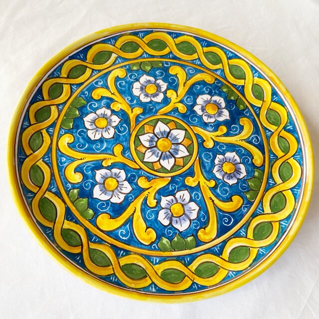 MAJO 絵皿 陶器 絵皿 26cm GEO037 マヨリカ焼き イタリア陶器 シチリア | iichi