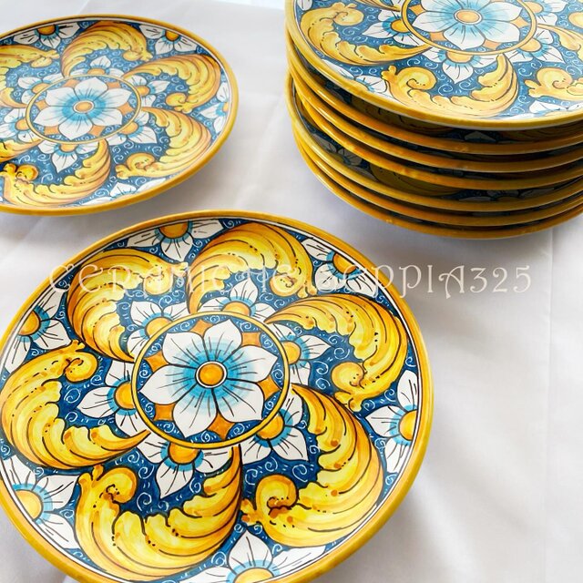 絵皿 26cm GEO038 マヨリカ焼き イタリア陶器 シチリア | iichi 日々の