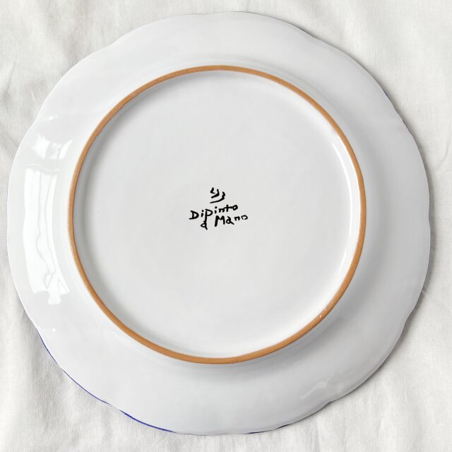 絵皿 26cm GEO045 マヨリカ焼き イタリア陶器 レモン柄 ディナー皿