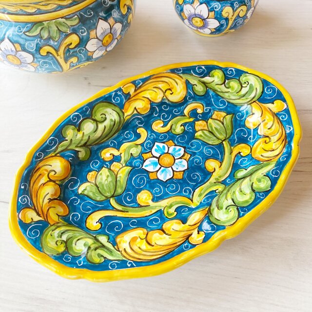 オーバル皿 25.5cm OVL047 マヨリカ焼き イタリア陶器 barocco